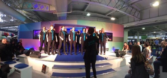 Vocal Dimension singing at the Ideal Home Show on Sunday 18th March 2018