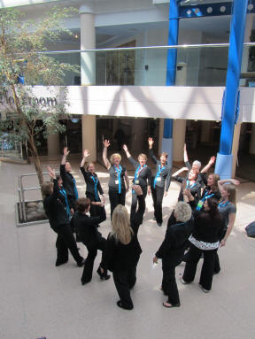 Vocal Dimension celebrating after the competition