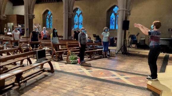 After 10 weeks rehearsing outside, in all weathers, we are finally meeting inside!