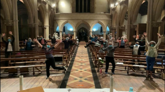 After 10 weeks rehearsing outside, in all weathers, we are finally meeting inside!